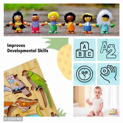 Wooden Birds Puzzle Board for Kids - Age 2-5 years (Pack of 1Pc) (8 Pieces)-thumb3