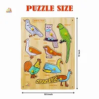 Wooden Birds Puzzle Board for Kids - Age 2-5 years (Pack of 1Pc) (8 Pieces)-thumb4