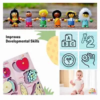 Wooden Fruits Puzzle Board for Kids - Age 2-5 years (Pack of 1Pc) (8 Pieces)-thumb2