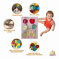 Wooden Fruits Puzzle Board for Kids - Age 2-5 years (Pack of 1Pc) (8 Pieces)-thumb4