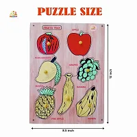 Wooden Fruits Puzzle Board for Kids - Age 2-5 years (Pack of 1Pc) (8 Pieces)-thumb3