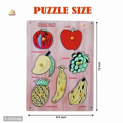 Wooden Fruits Puzzle Board for Kids - Age 2-5 years (Pack of 1Pc) (8 Pieces)-thumb4