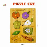 Wooden Vegetable Puzzle Board for Kids - Age 2-5 years (Pack of 1Pc) (8 Pieces)-thumb1