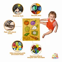 Wooden Vegetable Puzzle Board for Kids - Age 2-5 years (Pack of 1Pc) (8 Pieces)-thumb3