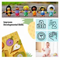 Wooden Vegetable Puzzle Board for Kids - Age 2-5 years (Pack of 1Pc) (8 Pieces)-thumb4