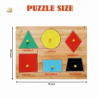 Wooden 6 Basic Shapes Puzzle Board for Kids - Age 2-5 years (Pack of 1Pc)-thumb2