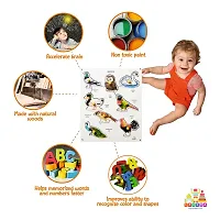 Wooden Birds Puzzle Board with Knob for Kids - Age 3+ years (Pack of 1Pc)-thumb1