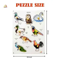 Wooden Birds Puzzle Board with Knob for Kids - Age 3+ years (Pack of 1Pc)-thumb3