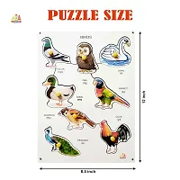 Wooden Birds Puzzle Board with Knob for Kids - Age 3+ years (Pack of 1Pc)-thumb2