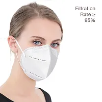 K-N95 Masks With Respirator Reusable  Washable Mask,Certified Special Safety Face Mask, Anti-Bacterial with Five Protective Layers,Pack Of 3 - White Color-thumb1