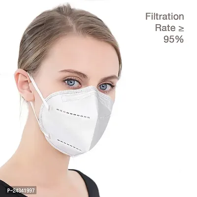 K-N95 Masks With Respirator Reusable  Washable Mask,Certified Special Safety Face Mask, Anti-Bacterial with Five Protective Layers,Pack Of 3 - White Color-thumb2