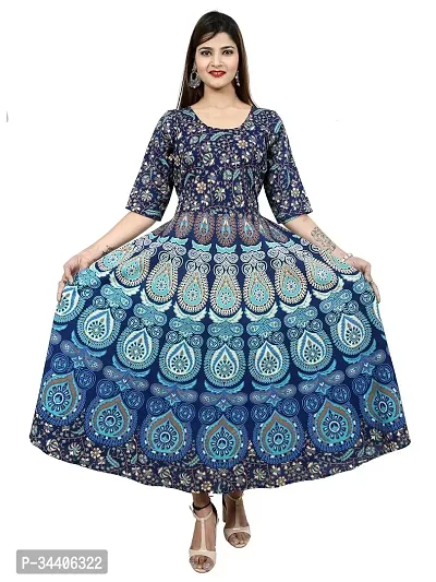 Fancy Cotton Printed Gown For Women