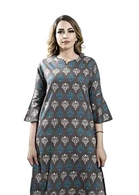 Multicoloured Printed Cotton Kurta-thumb1