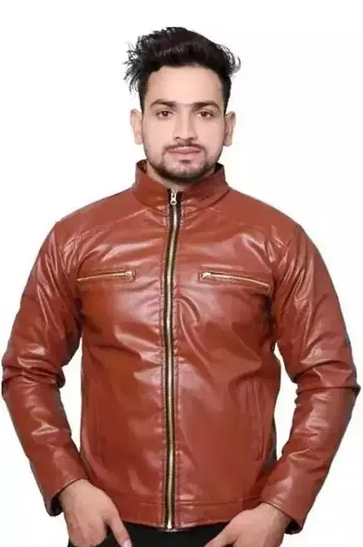 PU Leather Solid Jackets