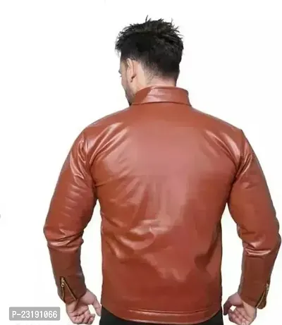 Trendy Stylish PU Long Sleeves Jacket for Men-thumb2