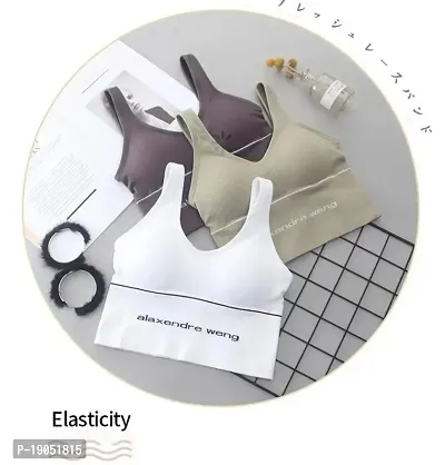 Elegant Cotton Blend Elastane Full Coverage Wireless Padded Bras- Pack Of 3