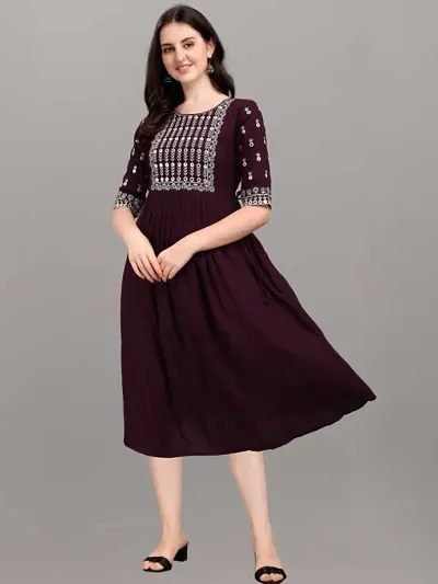 Women Viscose Rayon Anarkali Kurta