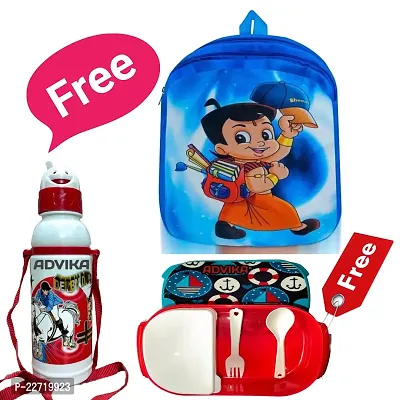 Kids School Bag with free water and lunch box School Bag (Age 2-5 Years)-thumb0