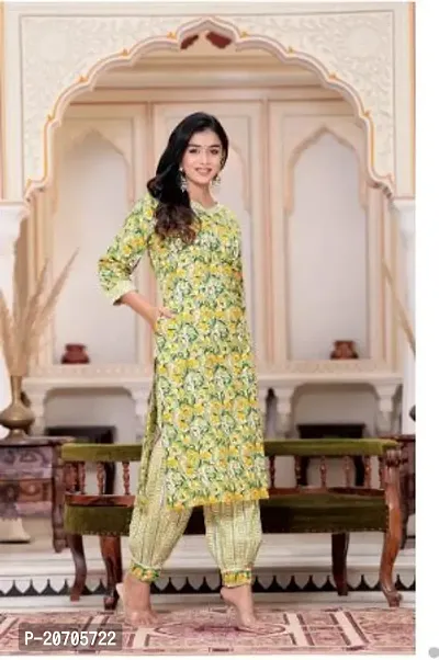 Women Stylish Cotton Kurta with Bottom Set