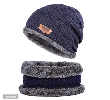 Winter combo grey Cap Muffler  for Mens  Womens-thumb0