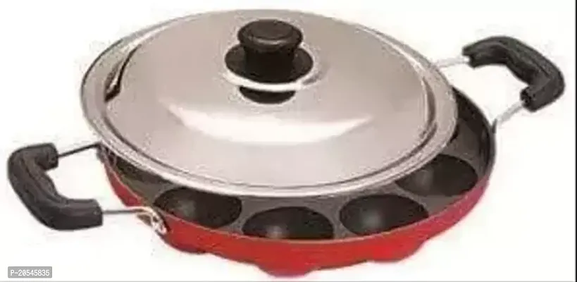 12 Cavity Appam Patra Two Side Handle With Steel Lid And Picker