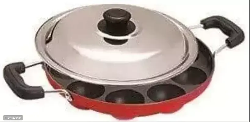 12 Cavity Appam Patra Two Side Handle With Steel Lid And Picker-thumb0