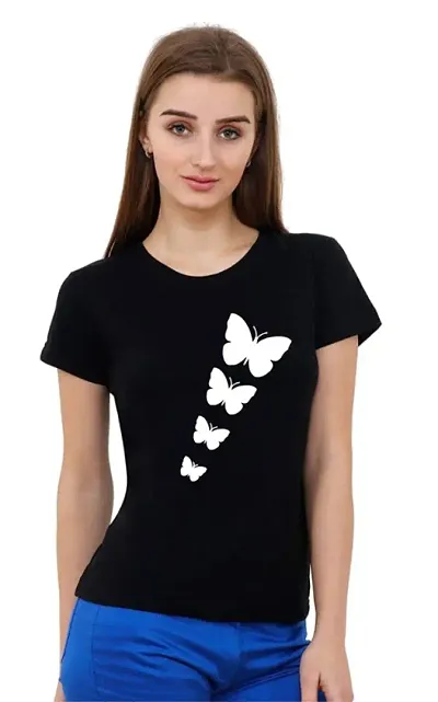 ATHDEMO Butterfly Tshirt for Women Tshirt for Girls Women T-Shirt