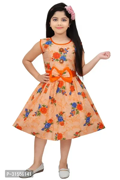 Stylish Cotton Printed Frock for Kid Girl-thumb0