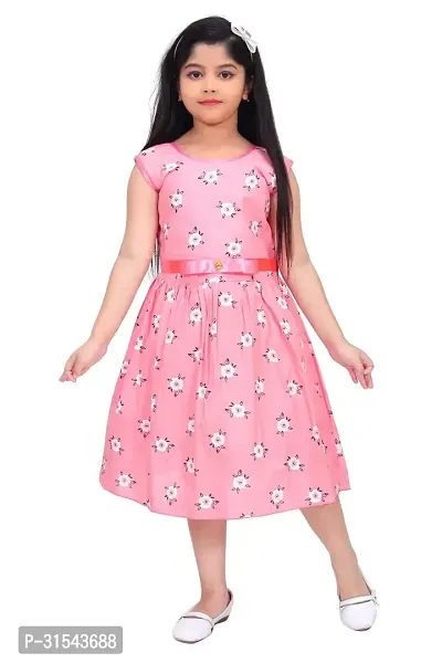 Stylish Cotton Printed Frock for Kid Girl-thumb0