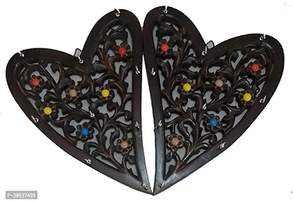 Daaksh Handicrafts Antique Wooden Office/School/Collage/Shop/Home/Restaurant Wall Mounted Heart Design Key Holder