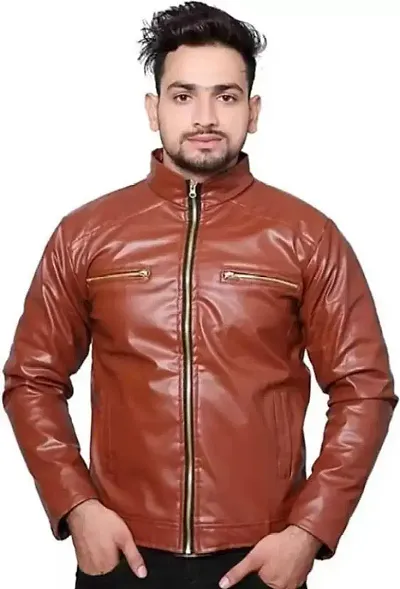 PU Leather Solid Jackets