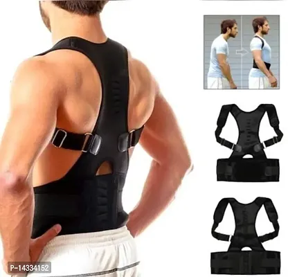 black coloured posture Corrector for Men and Women Back Support Belt-thumb0