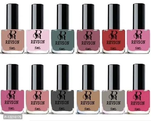 Nail Paint HD Shine Pastel Unique Color Combo Set Multicolor  (Pack of 12)