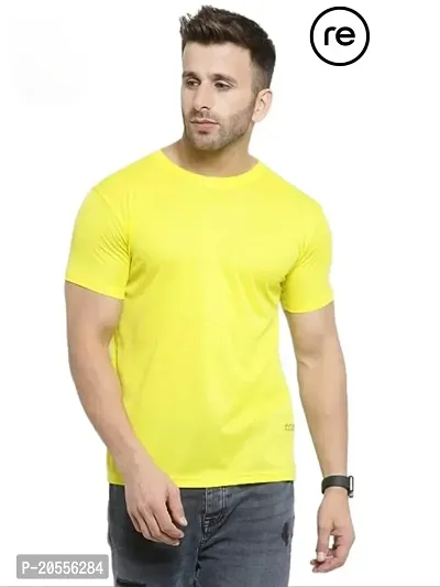 Round Neck T-shirts - Plain Yellow
