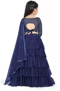 Classic Satin Embellished Lehenga Choli for Kids Girl-thumb1