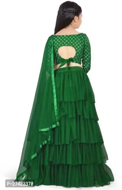 Classic Satin Embellished Lehenga Choli for Kids Girl-thumb2