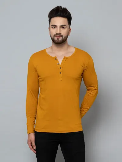 Men's Blend Solid Henley Tees