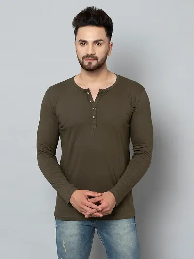 Premium Solid Cotton Henley T Shirt