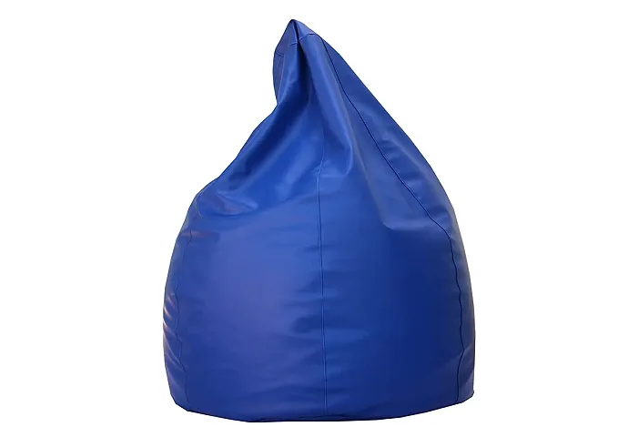 Stylish Blue Artificial Leather Bean Bag Cover Without Beans