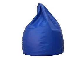 Stylish Blue Artificial Leather Bean Bag Cover Without Beans-thumb1