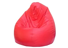 Stylish Red Artificial Leather Bean Bag Cover Without Beans-thumb1