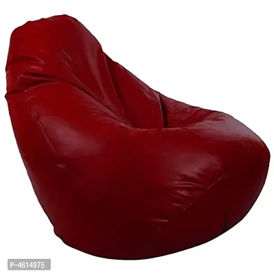 Stylish Maroon Artificial Leather Bean Bag Cover Without Beans-thumb0
