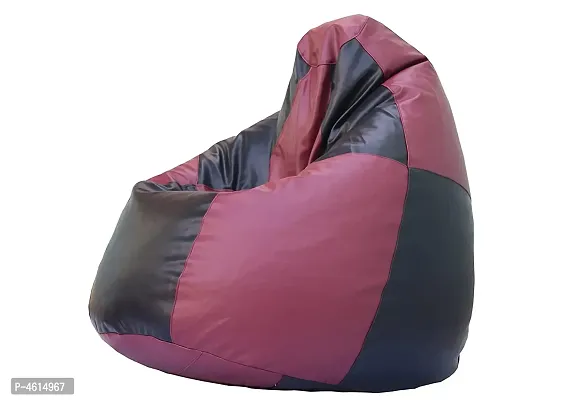 Stylish Maroon Artificial Leather Bean Bag Cover Without Beans-thumb0