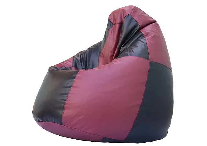 Stylish Maroon Artificial Leather Bean Bag Cover Without Beans