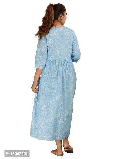 Maternity Dresses for Women - Feeding Kurtis for Women Stylish Latest Pregnancy Dresses for Women Light Blue-thumb4