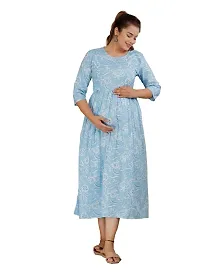 Maternity Dresses for Women - Feeding Kurtis for Women Stylish Latest Pregnancy Dresses for Women Light Blue-thumb1