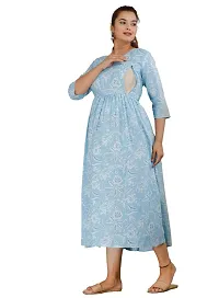 Maternity Dresses for Women - Feeding Kurtis for Women Stylish Latest Pregnancy Dresses for Women Light Blue-thumb2