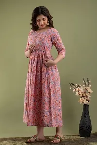 Maternity Dresses for Women - Feeding Kurtis for Women Stylish Latest Pregnancy Dresses for Women Peach-thumb3