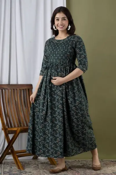 Stylish Rayon Anarkali Stitched Maternity Kurta For Women