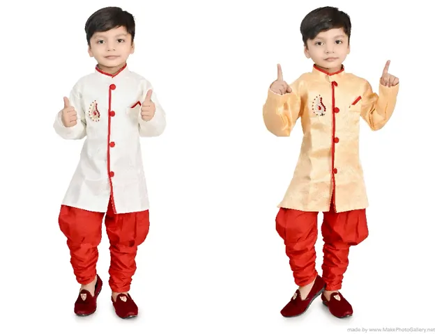 Stylish Blend Embroidered Sherwanis For Boys Pack of 2